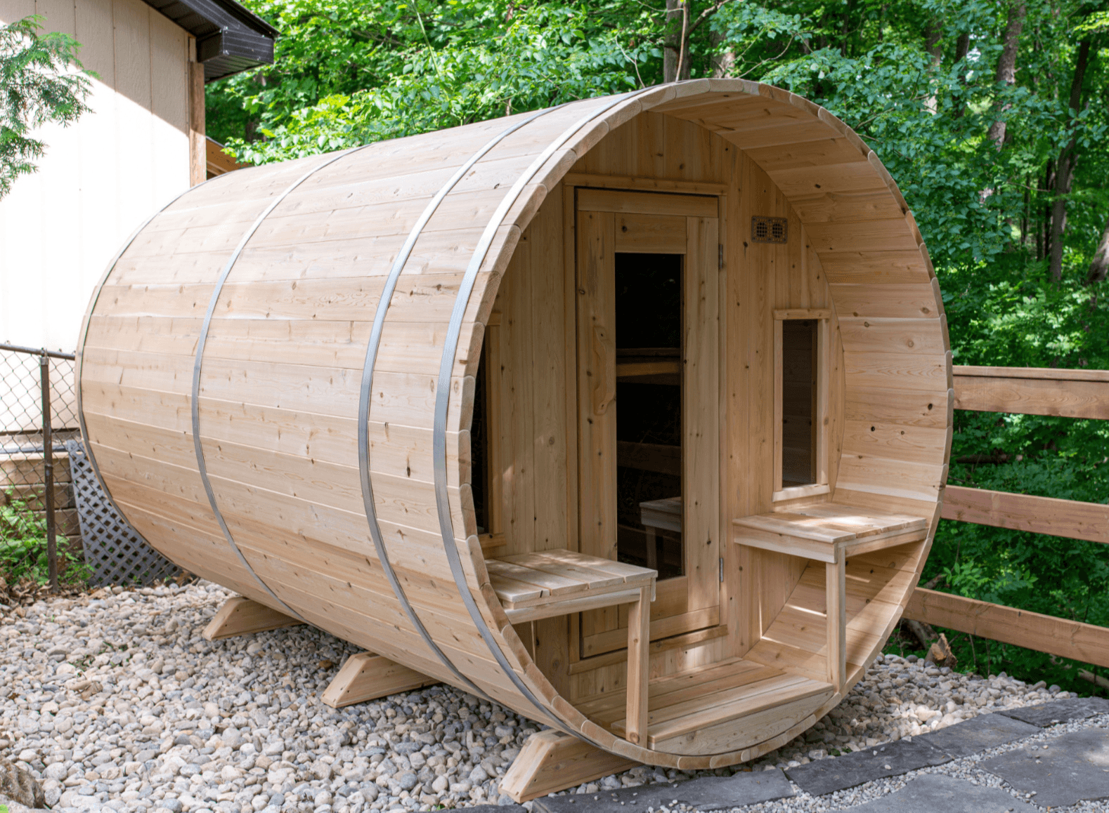 White Cedar Barrel Sauna